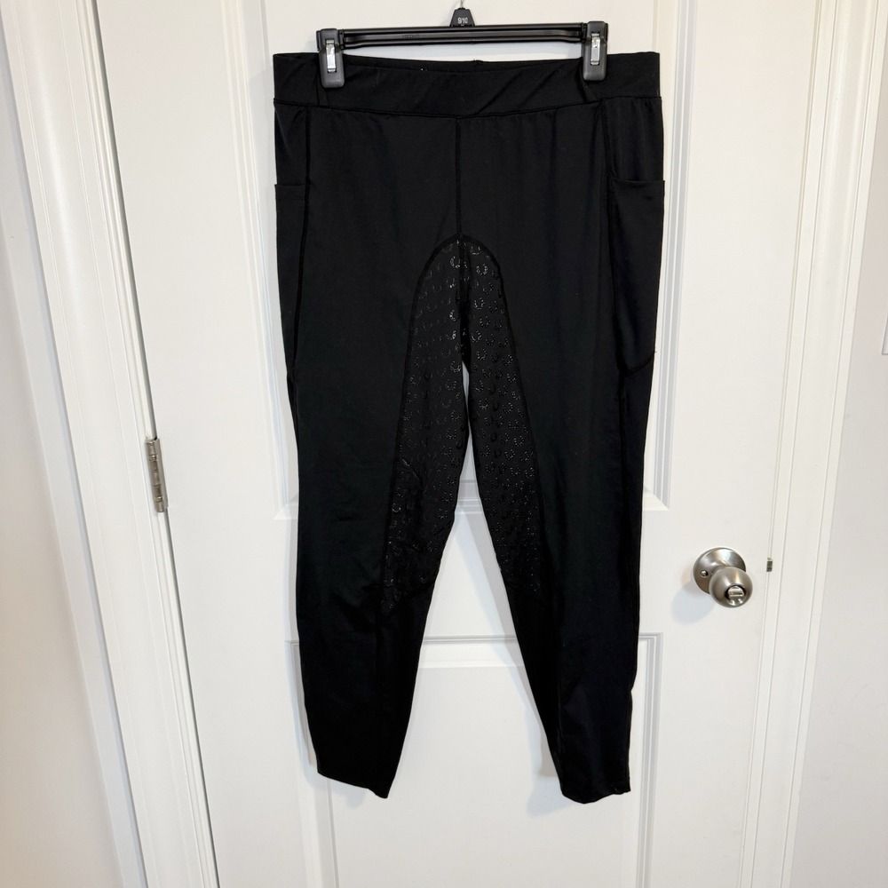 Fitst4 Sports Breeches‎ Size XL Black Women's Silicone Full Seat with Pocket - Picture 2 of 7